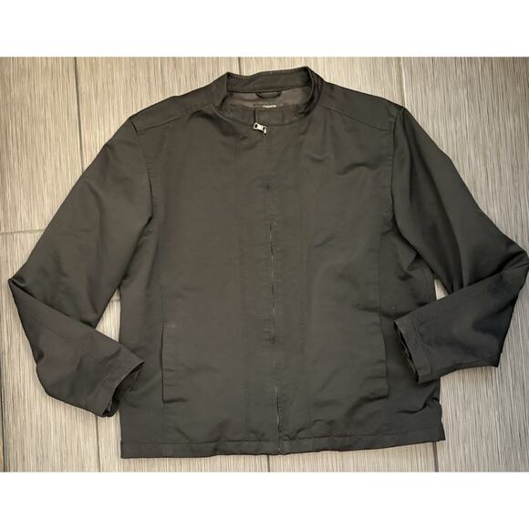 Claiborne Other - Claiborne Men’s Black Lined Vinyl Jacket Size Large Modern Mock Neck Classic
